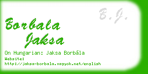 borbala jaksa business card