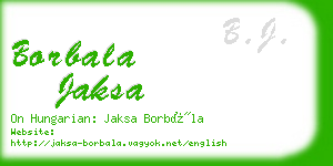 borbala jaksa business card